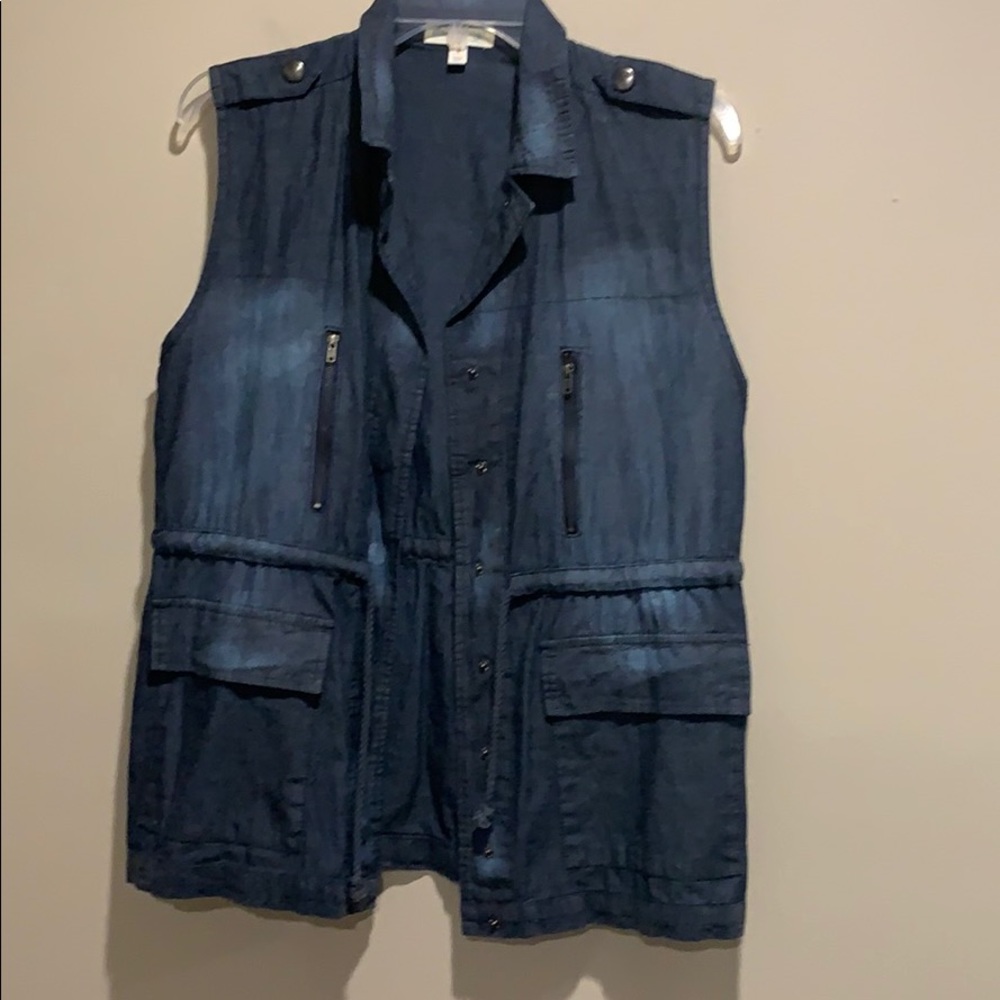 (PRE-LOVED) LOVE, FIRE DENIM UTILITY VEST💕